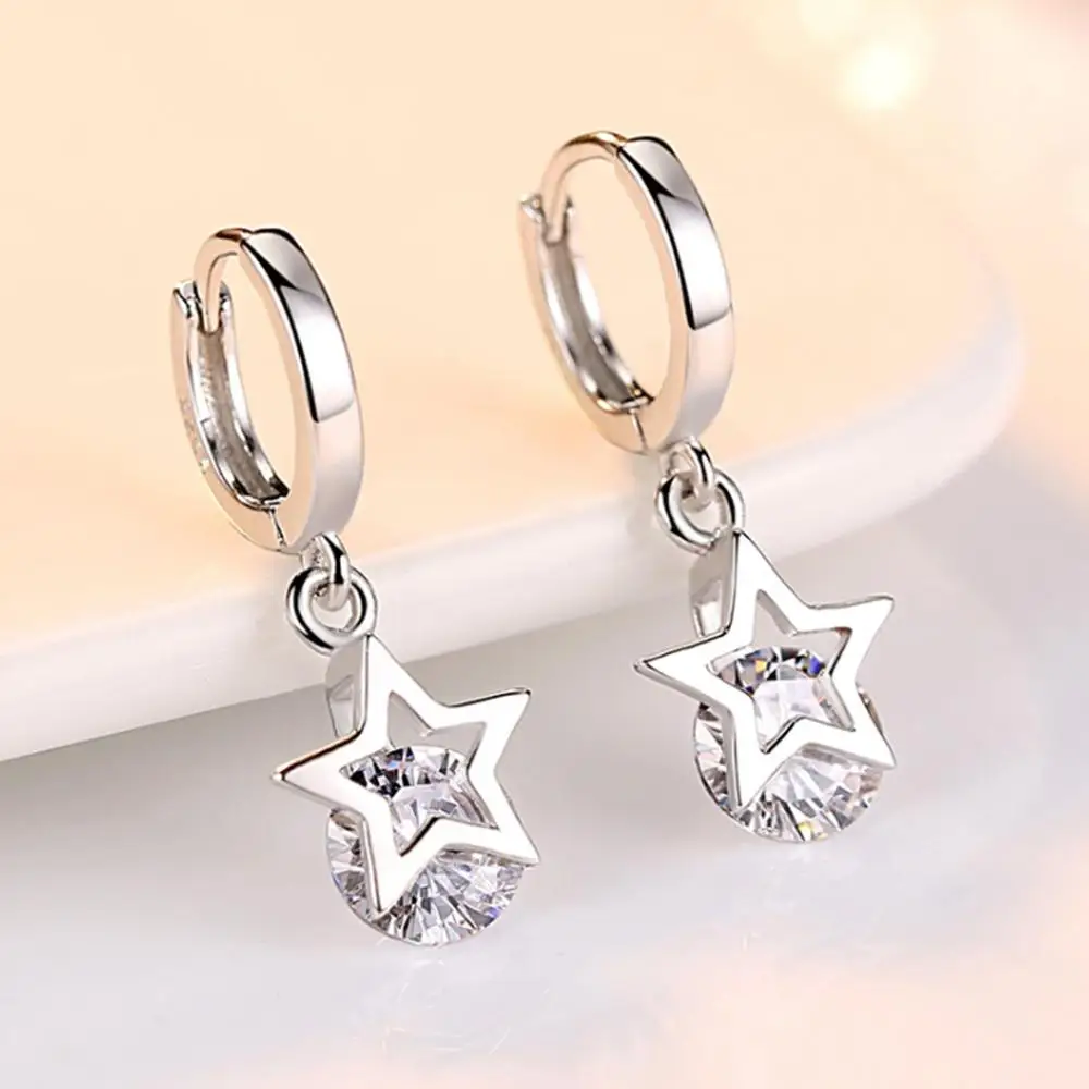 

Zircon Star Stud Earrings for Women Grils Wedding Female Pendientes Bridal Earrings For Wedding Earrings Cute