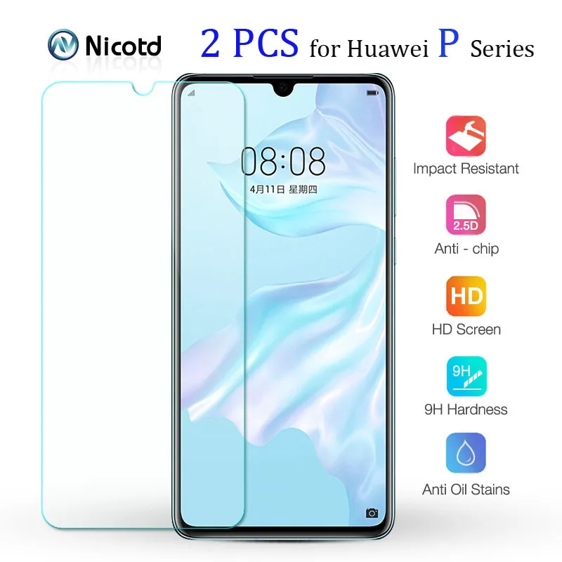 2 шт. защита для экрана Huawei P30 P20 P10 закаленное стекло P9 P8 Lite Защитная пленка P 8 7