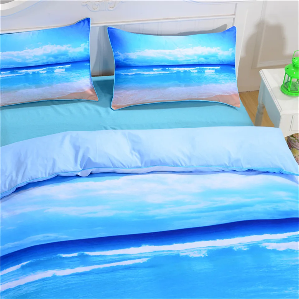 the sea blue duvet/doona cover set king queen double full twin single size bed linen | Дом и сад