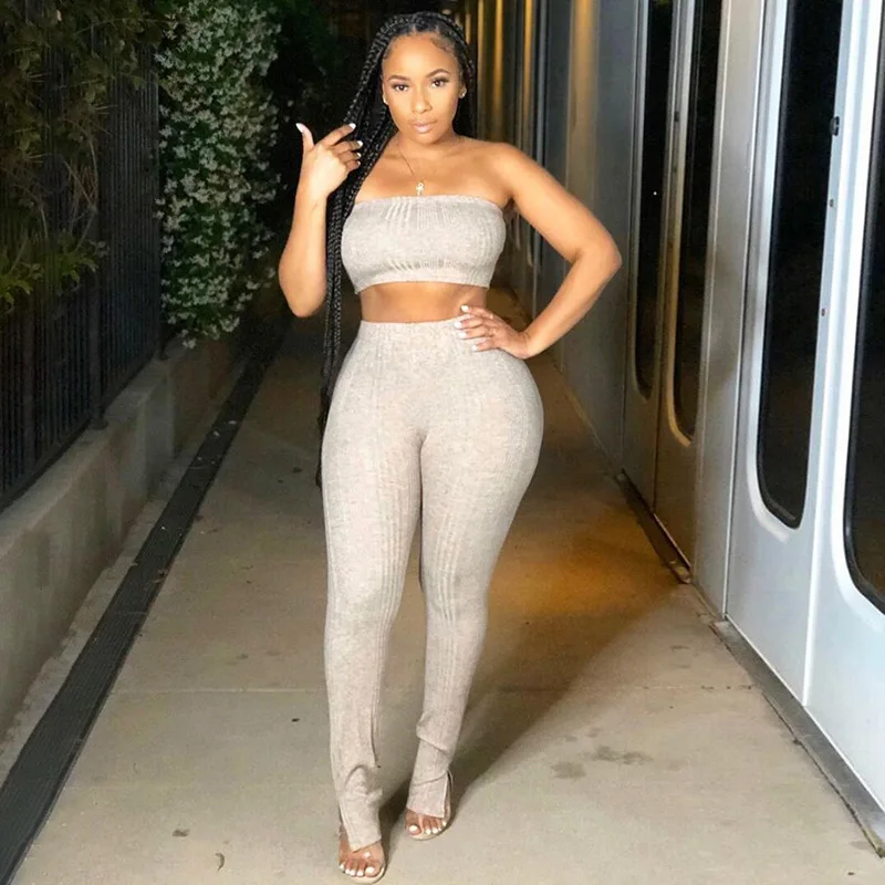 

Женский комплект из 2 предметов Sytiz, однотонный комплект из 2 предметов, модная повседневная стрейчевая облегающая одежда на лето 2020