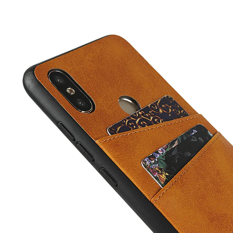 Fashion PU Leather Phone Case For Xiaomi Mi A2 MiA2 Plug-in Card Back Cover With Pocket 5.99 inch | Мобильные телефоны и