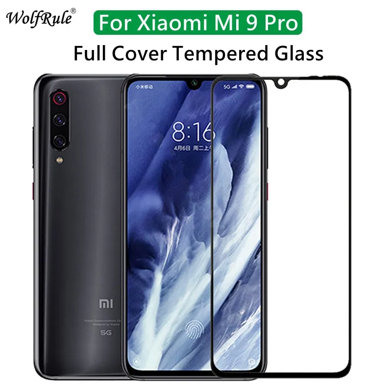 2 piezas de Protector de pantalla LCD para Xiaomi Mi 9 Pro pegamento completo de vidrio para Xiaomi Mi 9 Pro cubierta completa de vidrio templado Mi 9 Pro 6,39"-0