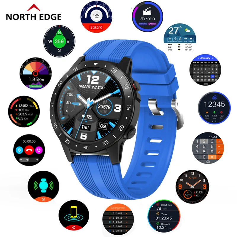 GPS North Edge спортивные часы Bluetooth Вызов мульти спортивный режим компас высота