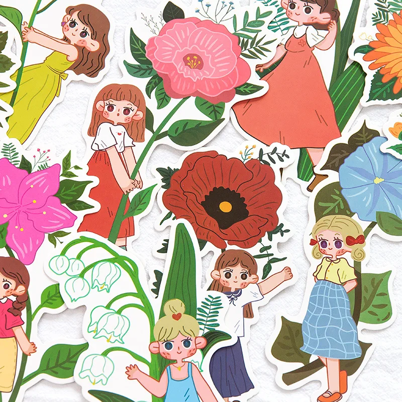 Красивая девушка тема календарь карта еда и цветок язык многоцелевой Закладка