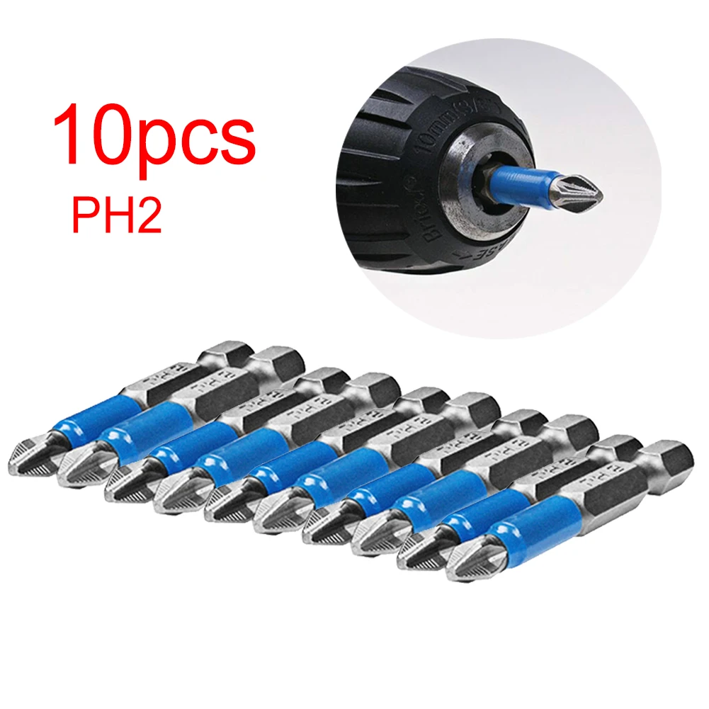 

Синяя крайняя голова 10 шт. 50 мм-ph2 50 мм Синяя кожаная головка из легированной стали длинная магнитная головка крест Phillips шестигранные наконе...
