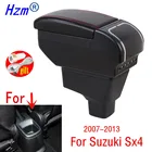 Подлокотник автомобильный с USB-зарядкой для Suzuki Sx4 2007-2013, двухслойный центральный контейнер для хранения с пепельницей, подстаканником, Автомобильная модификация