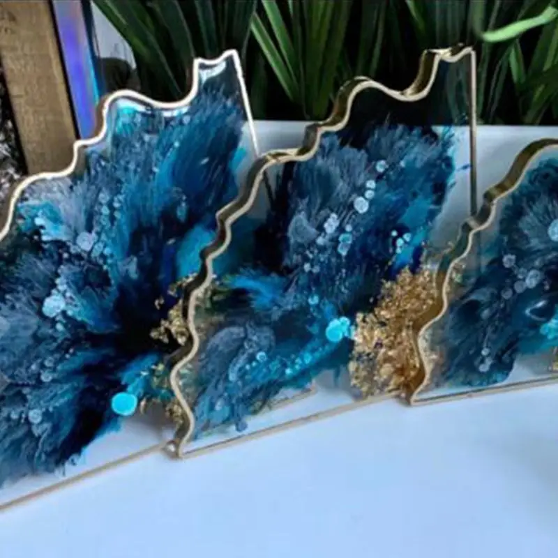 

2Pcs/Set Crystal Epoxy Resin Mold Coaster Casting Silicone Mould Handmade DIY Dried Flower Resin Decorative DIY Hand Crafts