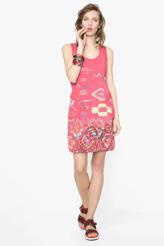 

Bohemian Spanish style fashion and elegant slim cotton single size 36 dress