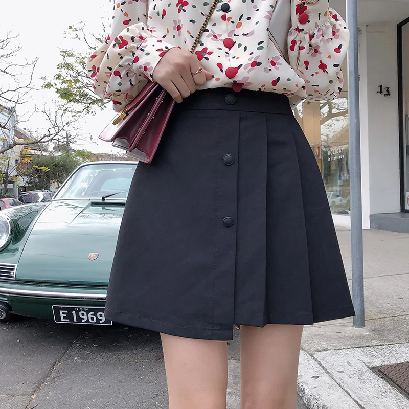 Юбка мини плиссированная Асимметричная с завышенной талией на осень|Женские