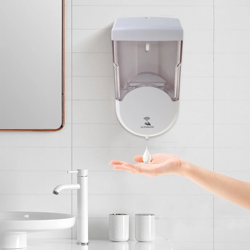 

Automatic Sensing Wall-mounted Contactless Soap Dispenser with Window Smart Sensor Hand Sanitizer Shampoo Container