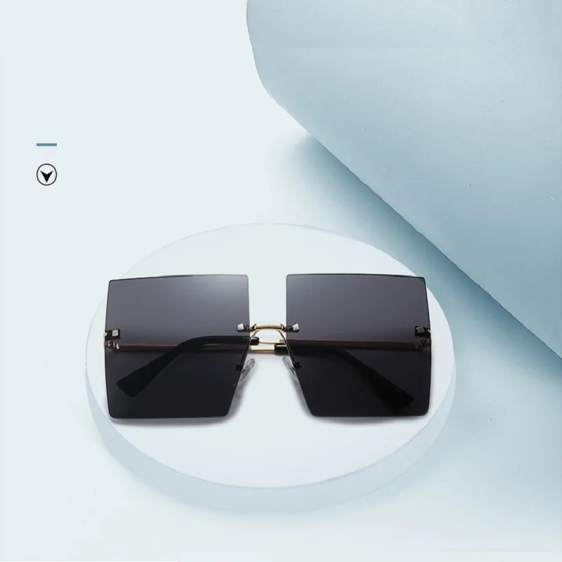 

2021 Rimless Sunglasses For Women Square Glasses Femme Shades For Men Vintage Sun Glasses Oversize Eyewear Oculos De Sol