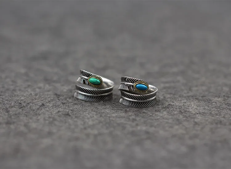 S925 Стерлинговое Серебро ажурное изделие классическая мода перья винтажный стиль