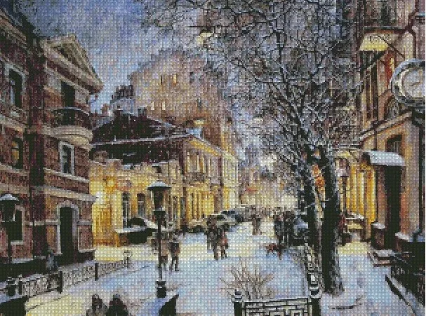

Top new Embroidery Counted Cross Stitch Kits Needlework - Crafts 14 ct DMC Color DIY Arts Handmade Decor Snowing city