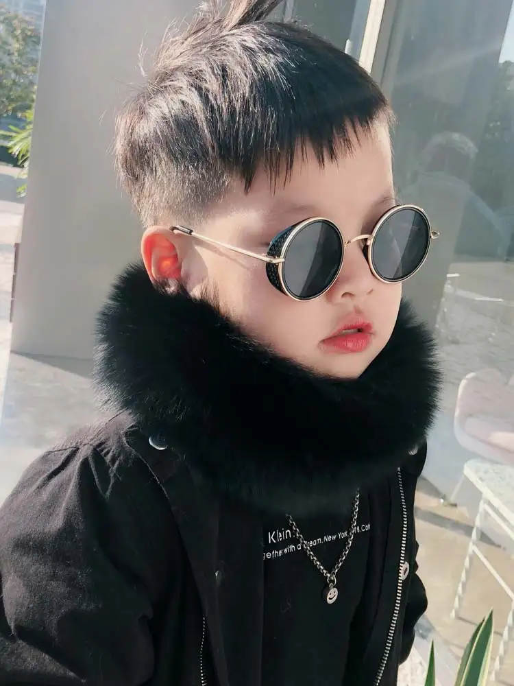 2018 New Winter Warm Men And Women Baby Children Fox Fur Grass Collar Leather Scarf | Аксессуары для одежды
