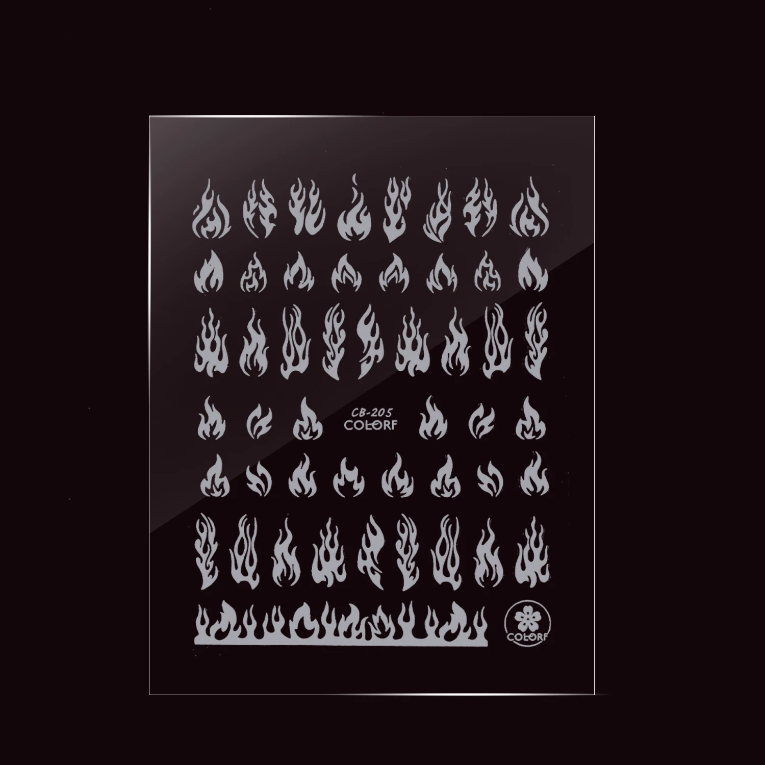Огонь для ногтей Стикеры s самоклеющиеся слайдер белый черный серебристый цвет
