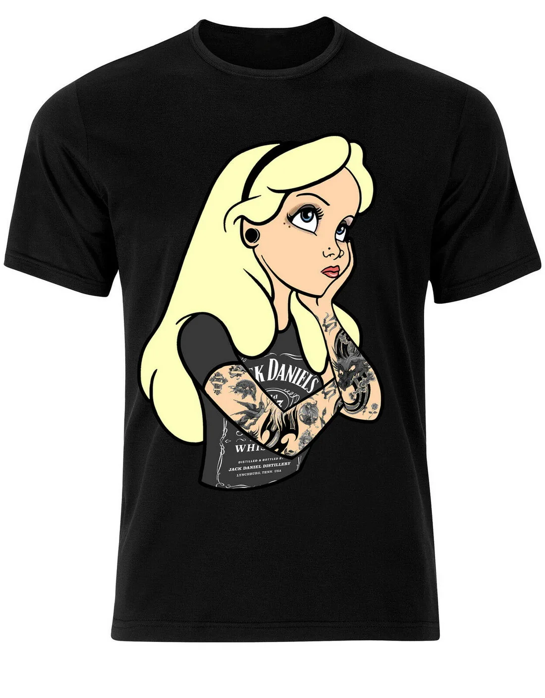 

Alice In Wonderland Indie Swag Tattoos Gothic Punk Mens Tshirt Tee Top AG74 T-Shirt New Cool Gym Tops