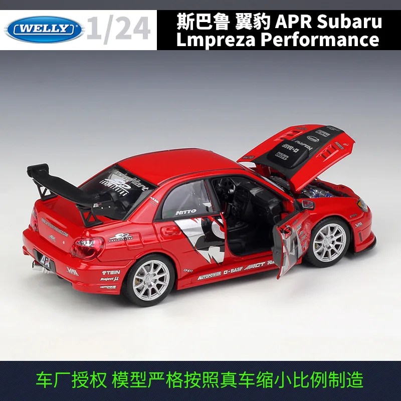 1:24 Welly модели автомобилей из сплава для Subaru Impreza производительность APR литая модель автомобиля детские игрушки Рождественский подарок коллекция для взрослых