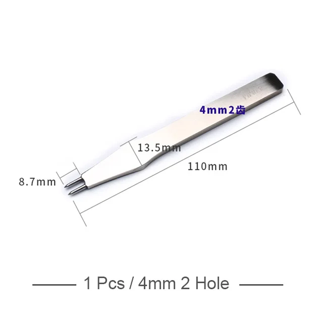 4mm 2 Hole Крепкий круглый кожаный дырокол, строчка, ручная работа, штамповка для толстого ремня, дырокол, рукоделие, инструмент для шитья - Цвет: 4mm 2 Hole