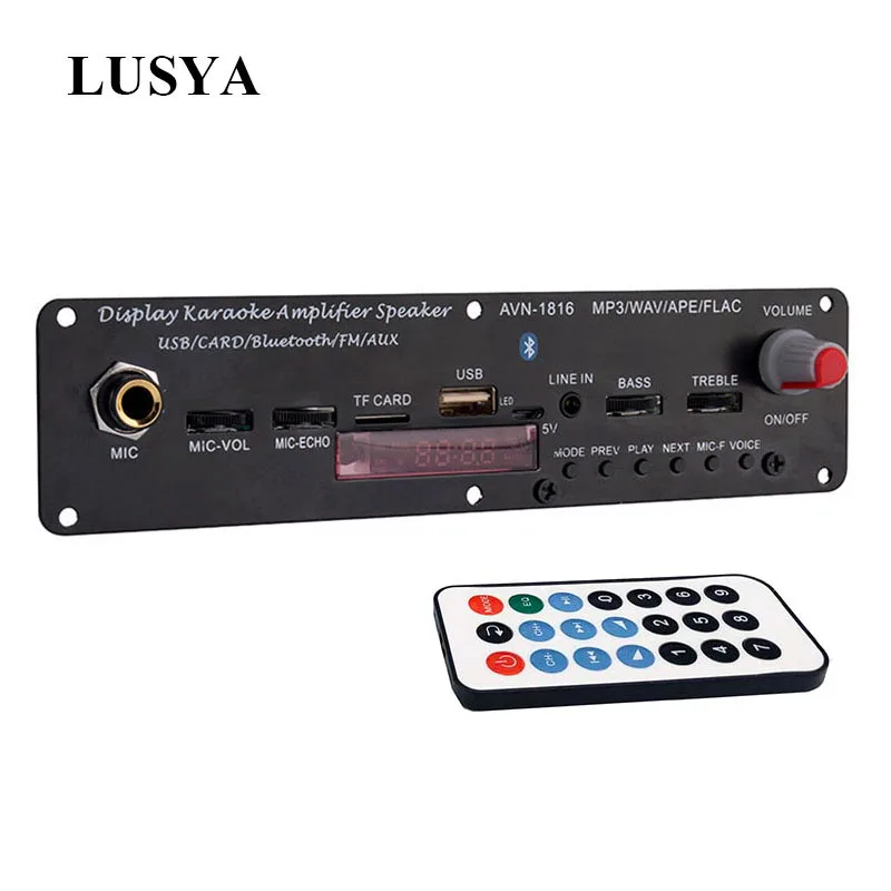 Lusya Bluetooth 5 0 декодер для платы микрофон независимая Регулировка реверберации 20 Вт