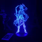 Светодиодный ночник Genshin Impact 3D с иллюзией, лампа С закатом, популярная аниме фигурка, ночник для декора комнатной спальни, подарок для детей