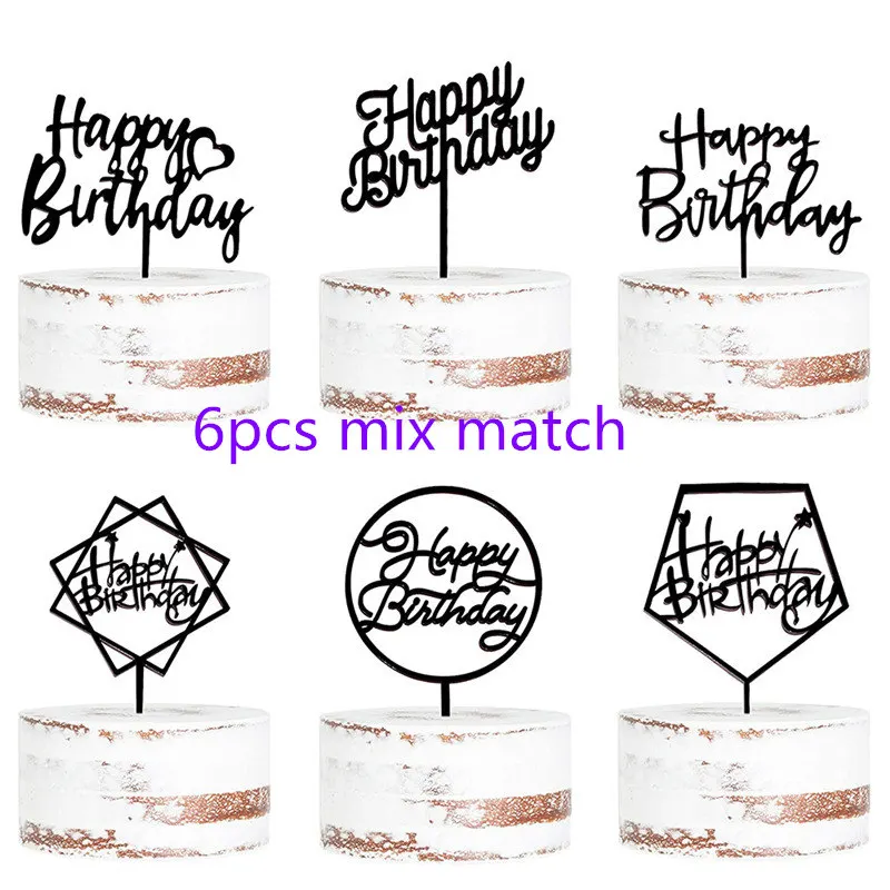 

Набор из 6 золотых акриловых топперов для торта Wohltao