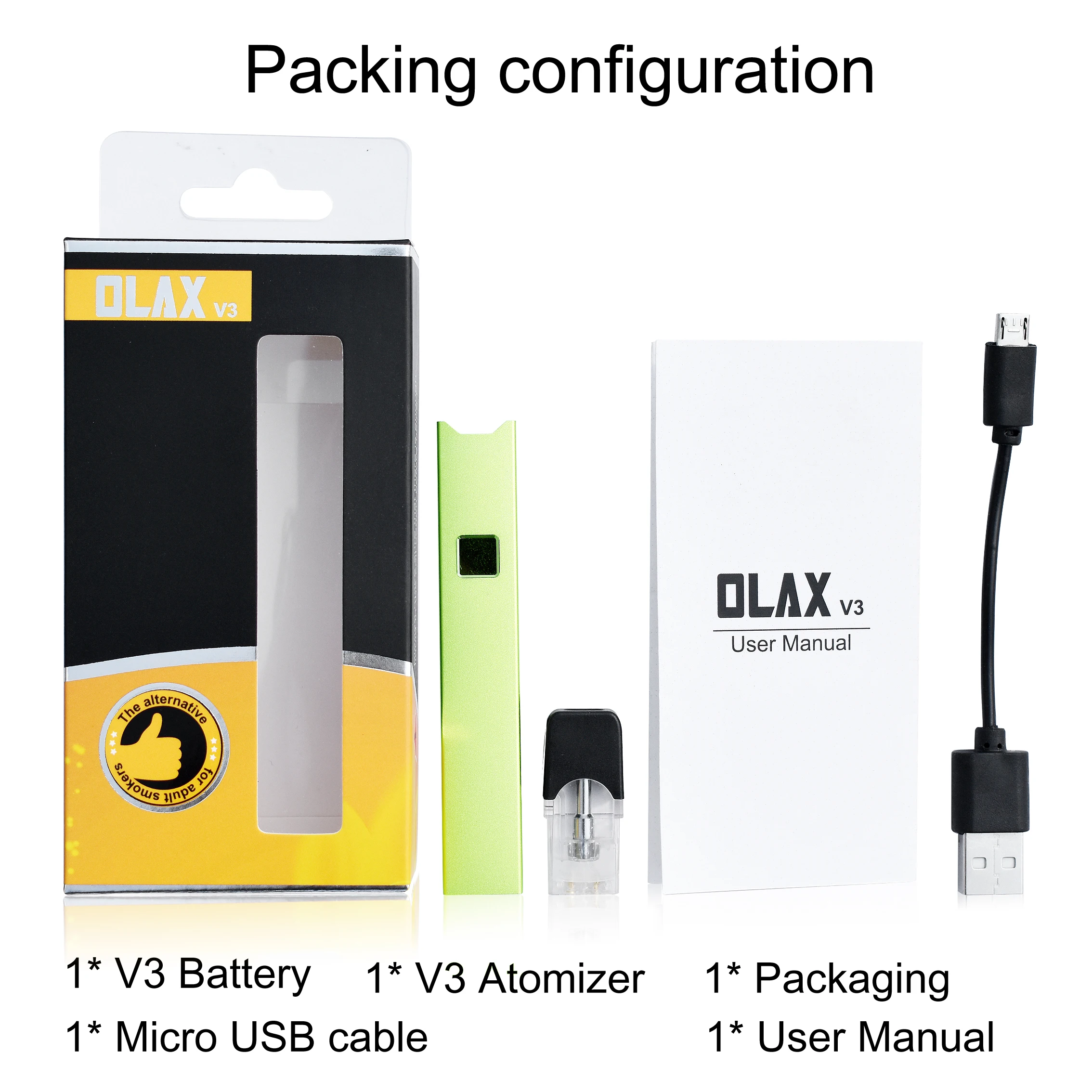 Original MJTech Olax V3-Pod Starter Kit 250mAh Preheat VV Battery Portable System Vape Pen 0.5ml 0.7ml Cartridge | Электроника