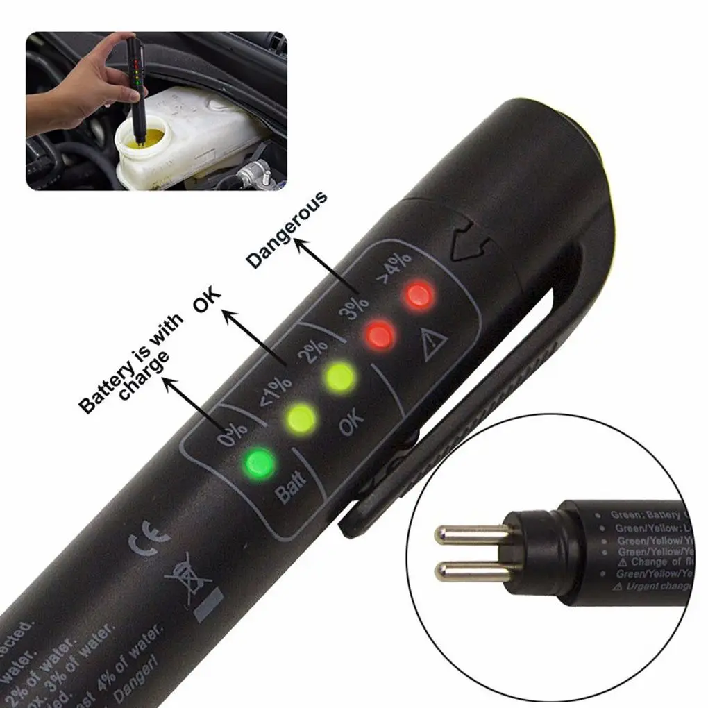 

Brake Fluid Tester Oil Testing Pen Car Brake Fluid Tester Battery Powered Auto Brake Oil Testing Device Oil tester Fluid Tester