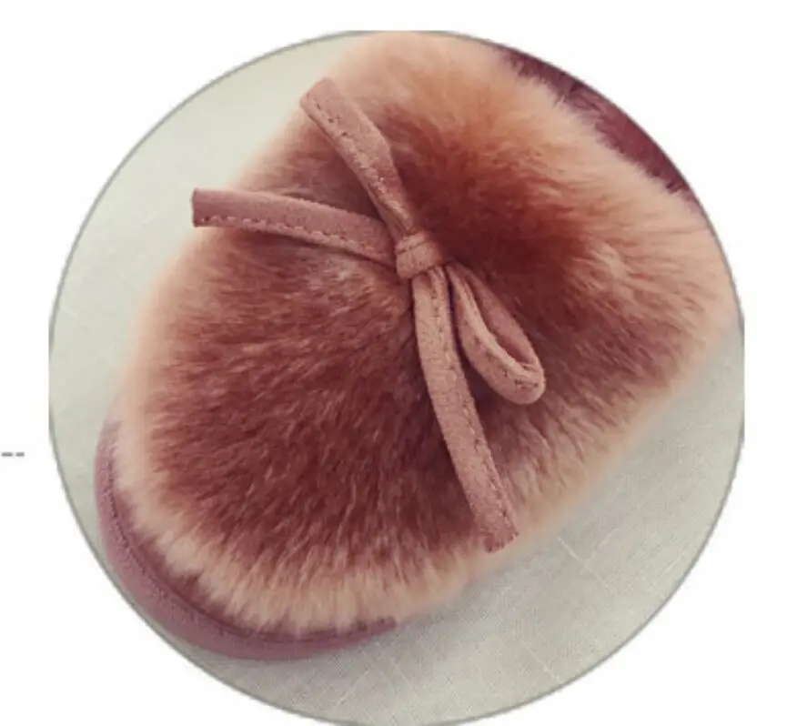 Женские зимние теплые туфли на плоской подошве с перьевым пухом Нескользящие для