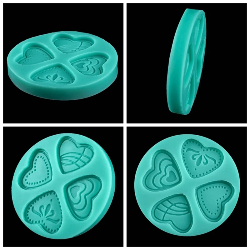

Heart Loving Shaped Baking Mold 4 Styles 3D Silicone Fondant Cake Tool Chocolate Candy Cookies Pastry Soap Moulds