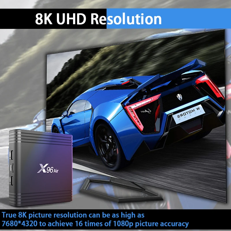 ТВ коробка X96 воздуха Amlogic S905X3 set top tv Box, Wi-Fi, Netflix Media Player голосового помощника Android 9,0 4 Гб 64 Гб оперативной памяти, 32 Гб встроенной памяти, ТВ коробка