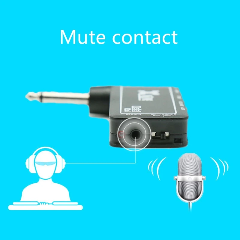 Миниатюрный перезаряжаемый разъем для электрогитары наушники с цифровым