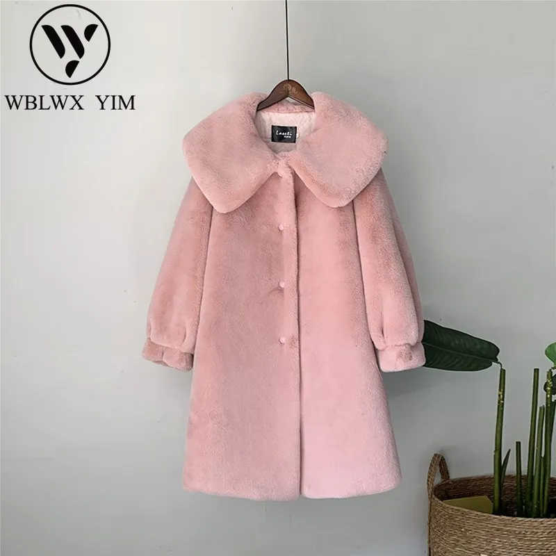 Зимняя женская обувь на платформе из искусственного кроличьего меха Пальто