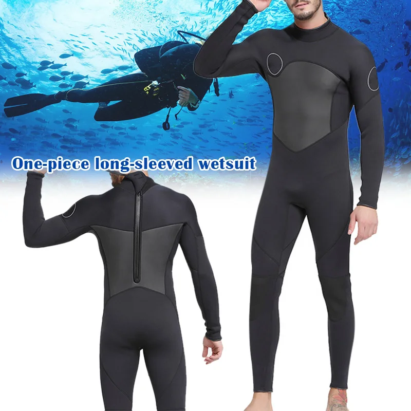 

Full Body Dive Wetsuit Sports Skins Rash Guard for Men Long Sleeve One Piece Swimwear &T8