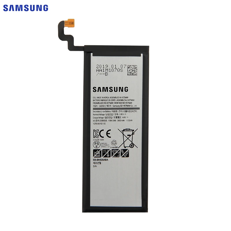 SAMSUNG оригинальный аккумулятор телефона EB BN920ABA BN920ABE для Samsung GALAXY Note 5 N9200 N920t N920c Note5 SM