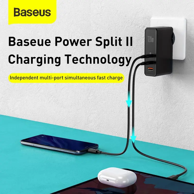 baseus 120w 100w gan usb c charger type c quick charge 4 0 3 0 type c pd fast charger for macbook pro ipad iphone 12 11 8 xiaomi free global shipping