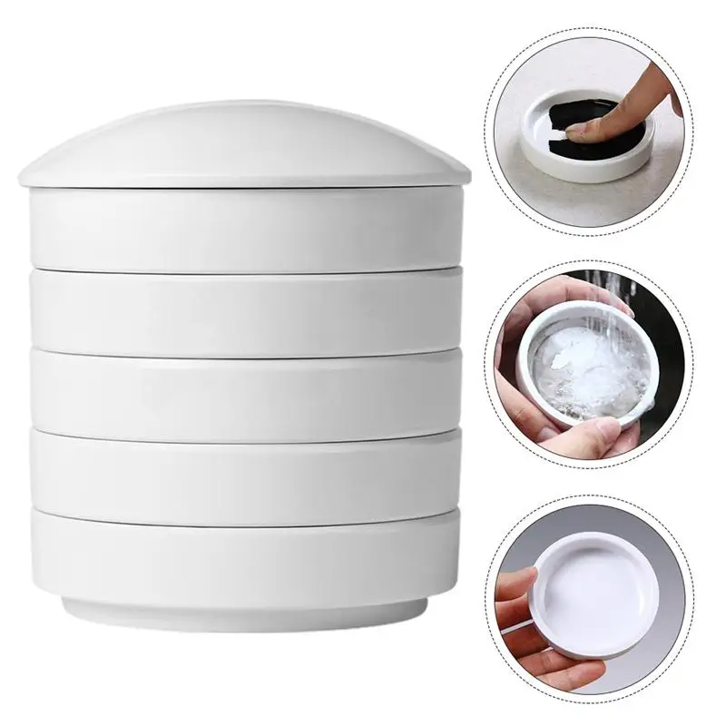 Пятислойная пигментная тарелка акварельная керамическая для чернил лоток