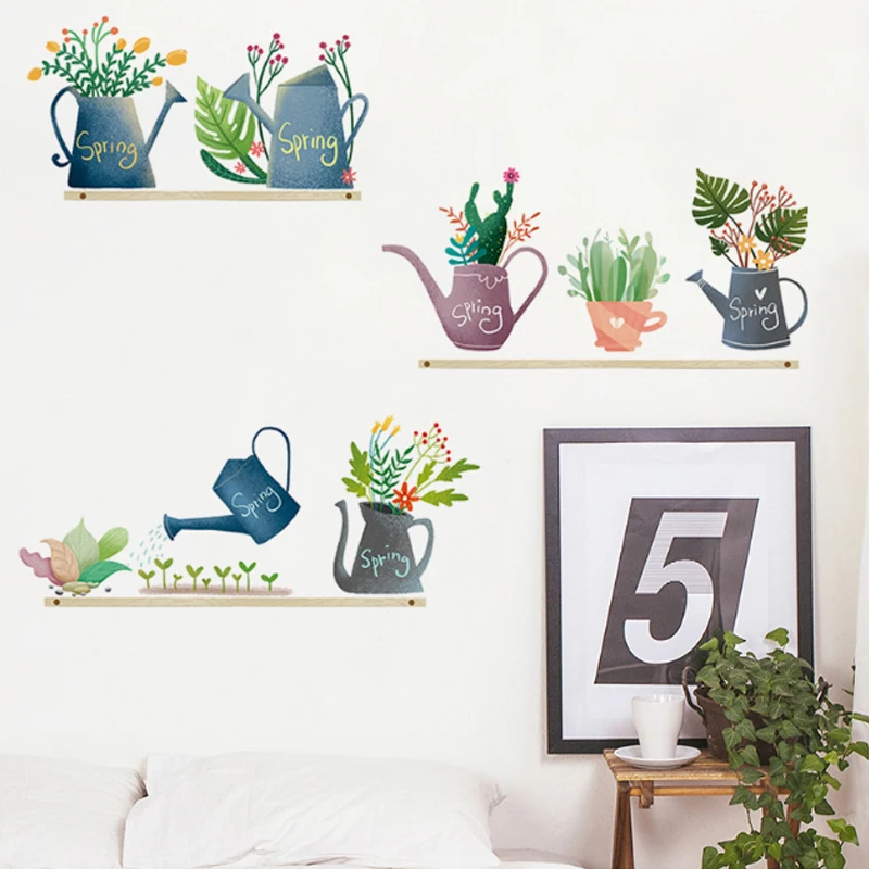 Green Leaves Wall Stickers for Bedroom Living room Dining Kitchen Kids DIY Vinyl Decals Door Murals Home Decor | Дом и сад