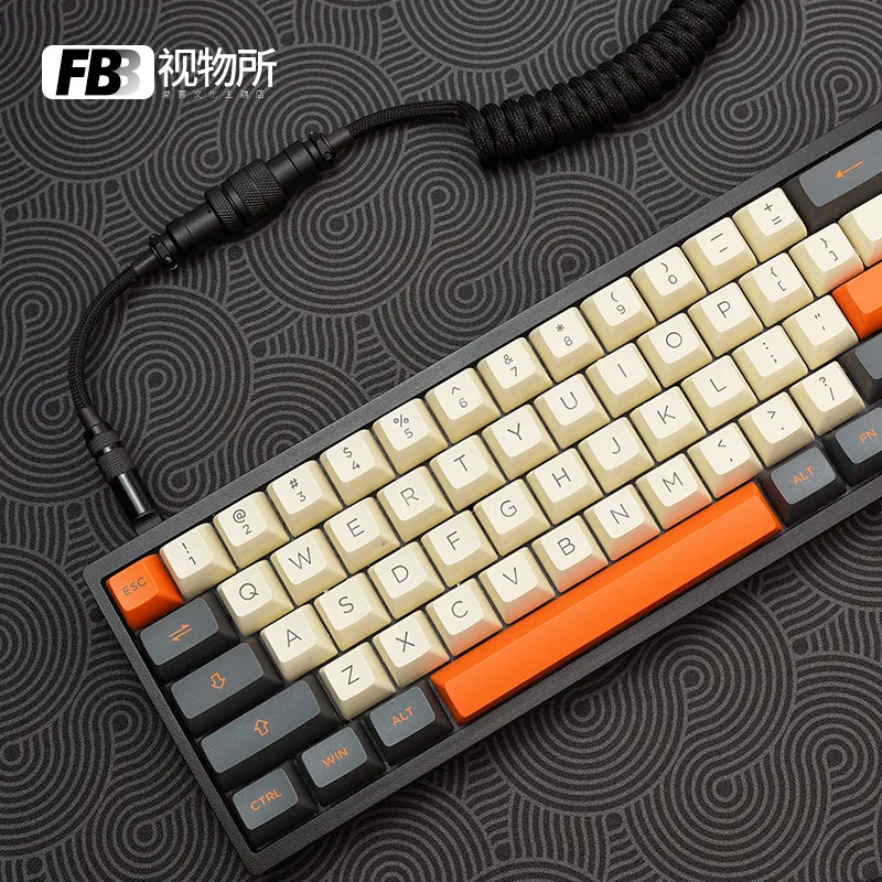 FBB Cables Black Samurai Theme Suit Customized Data Cable Braided Aviation Plug Keycap Cable Type C for Mechanical Keyboard