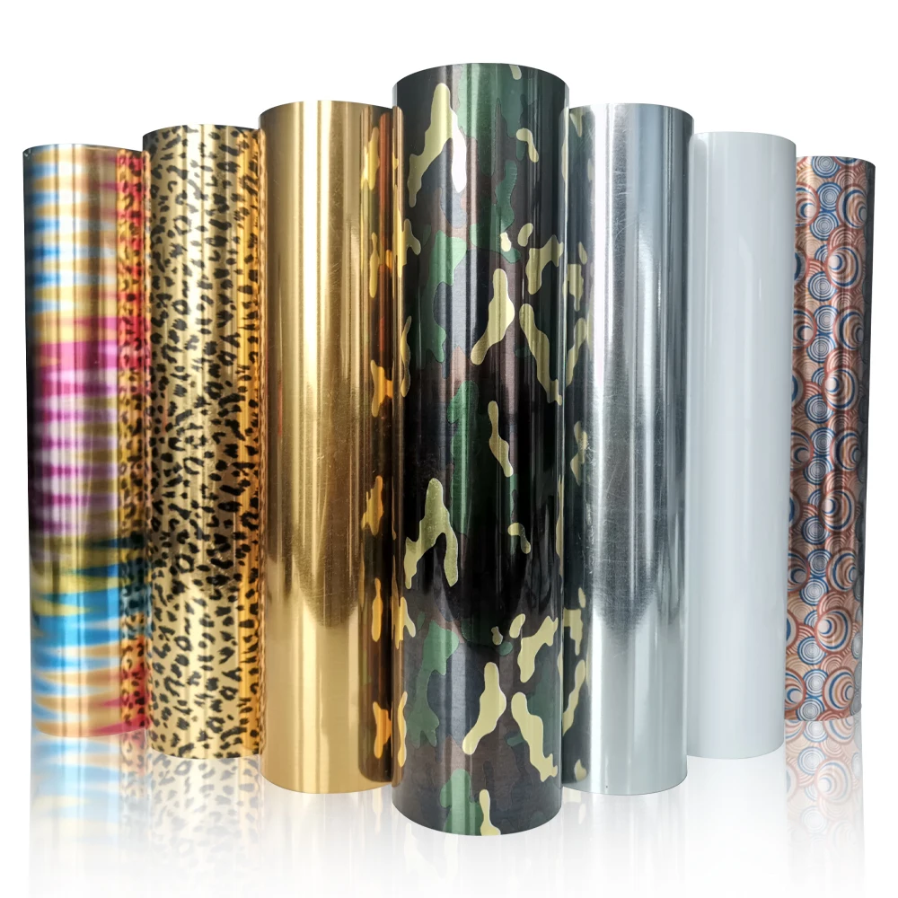 

Free Shipping 25cm x 25cm PET Metallic Heat Transfer Vinyl Roll Iron On Vinyl for Cutting Machines HTV Vinyl Film