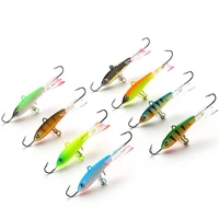 12g93mm 3d eyes ice fishing lure winter jig bait simulation lead hard bait for fish catching perch and pike with treble hooks