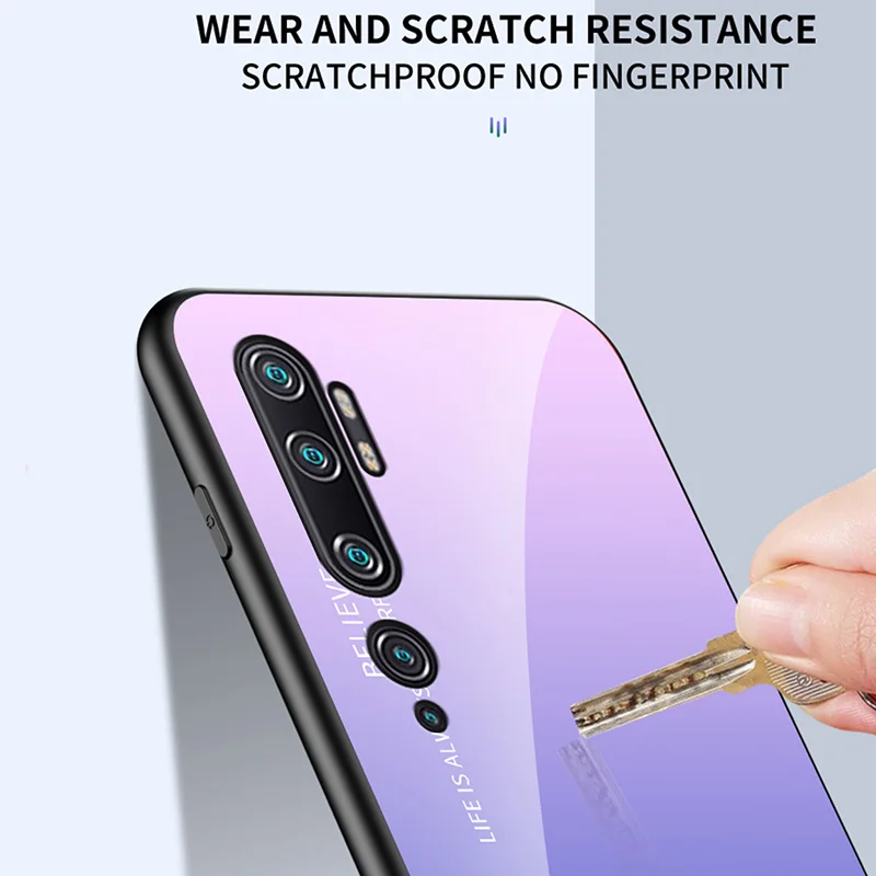 For xiaomi mi cc9 pro Case Shockproof Back Cover Gradient Tempered Glass for Xiaomi Mi Note 10 Global Pro case |