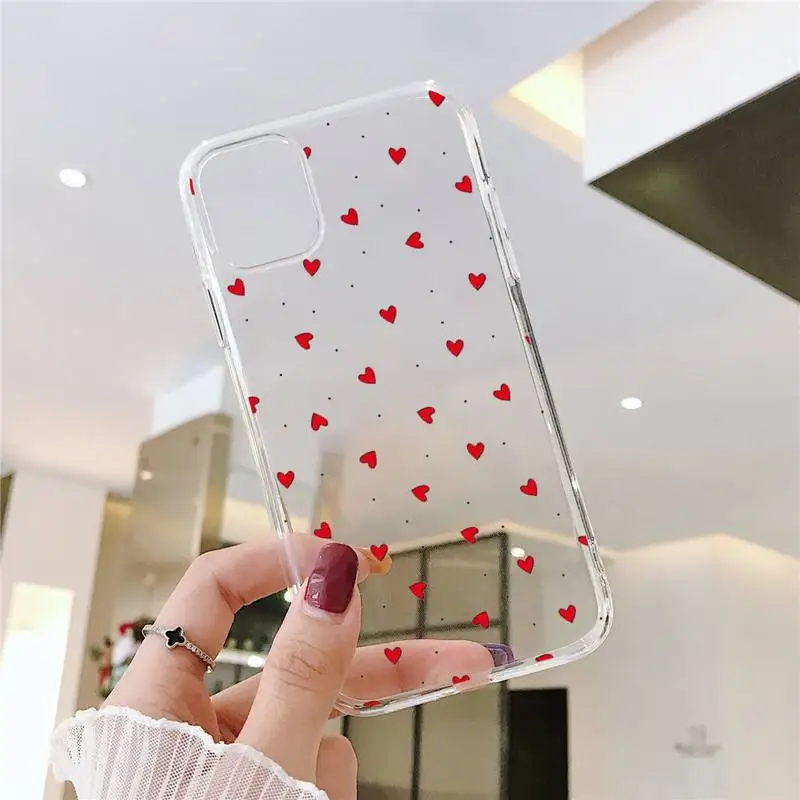 

Love splicing simple lyrical Phone Case Transparent for iPhone Samsung xiaomi 11 12 6 7 8 9 20 Pro X Max XR Plus mobile bags