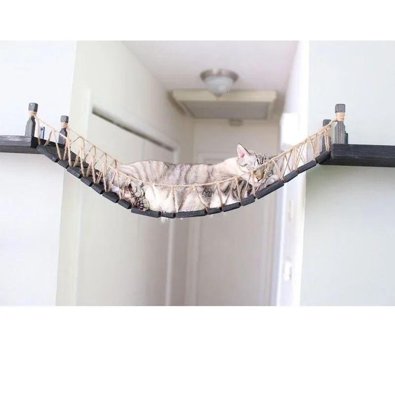 162 см из цельного дерева Настенное подвесное гнездо на платформе для кошек