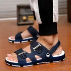 Сандалии-гладиаторы мужские с открытым носком, повседневные уличные пляжные Босоножки на платформе, римская обувь, черные, лето 2020