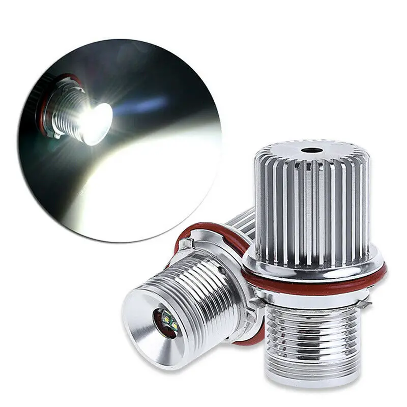 Противоударные ангельские глазные лампы 12 Вт LED для BMW E39 E60 E63 E65 E83 X3 AA алюминий 1000LM