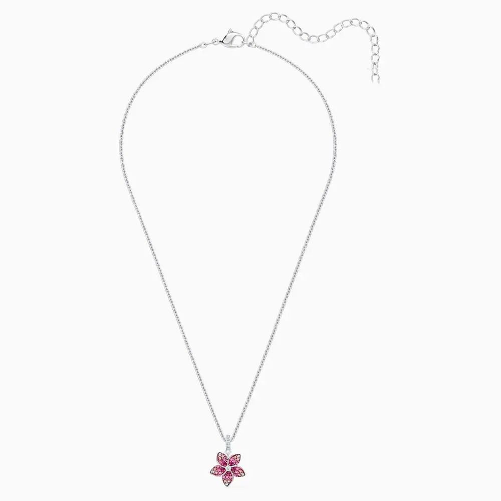 

2020 Fashion Jewelry SWA New TROPICAL FLOWER Pendant Coral Flower Shape Diamond Diamond White Gold Chain Women Luxury Jewelry