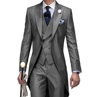 long tailcoat mans suits for wedding groom wear tuxedos mens classic suit costume dinner suit three piecesjacketpantsvest