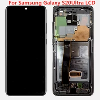 original for samsung galaxy s20 ultra lcd g988 g988f g988bds s20ultra with frame display touch screen digitizer with black dots