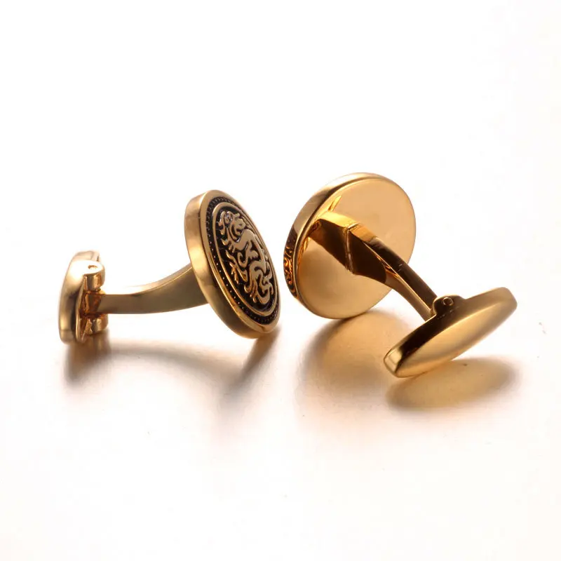 French Shirt Cufflink For Mens Brand Chinese Dragon Cuff Link Luxury Wedding Button Gold High Quality Free Shipping | Украшения и