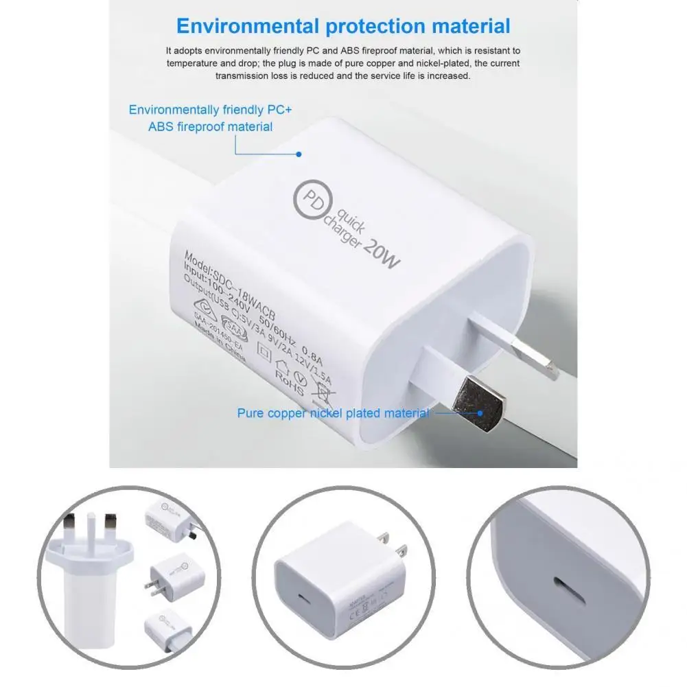 

Multiple Circuit Protection High-quality High Temperature Resistant Type-C Charger Moisture-proof for Travel